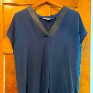 Vince silk and leather top